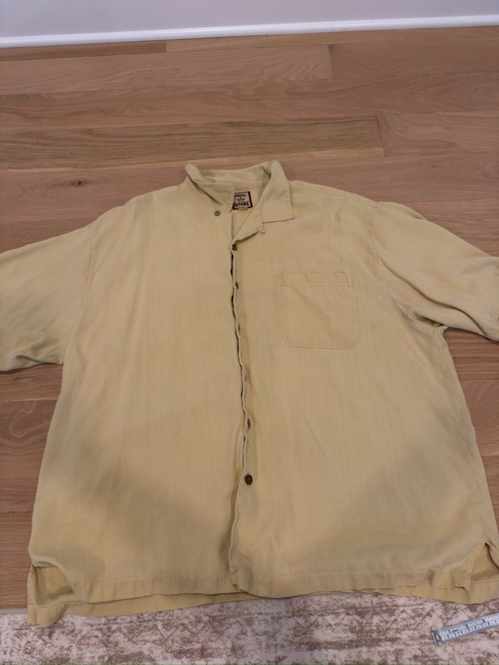Yellow Tommy Bahama Silk Button Down Shirt